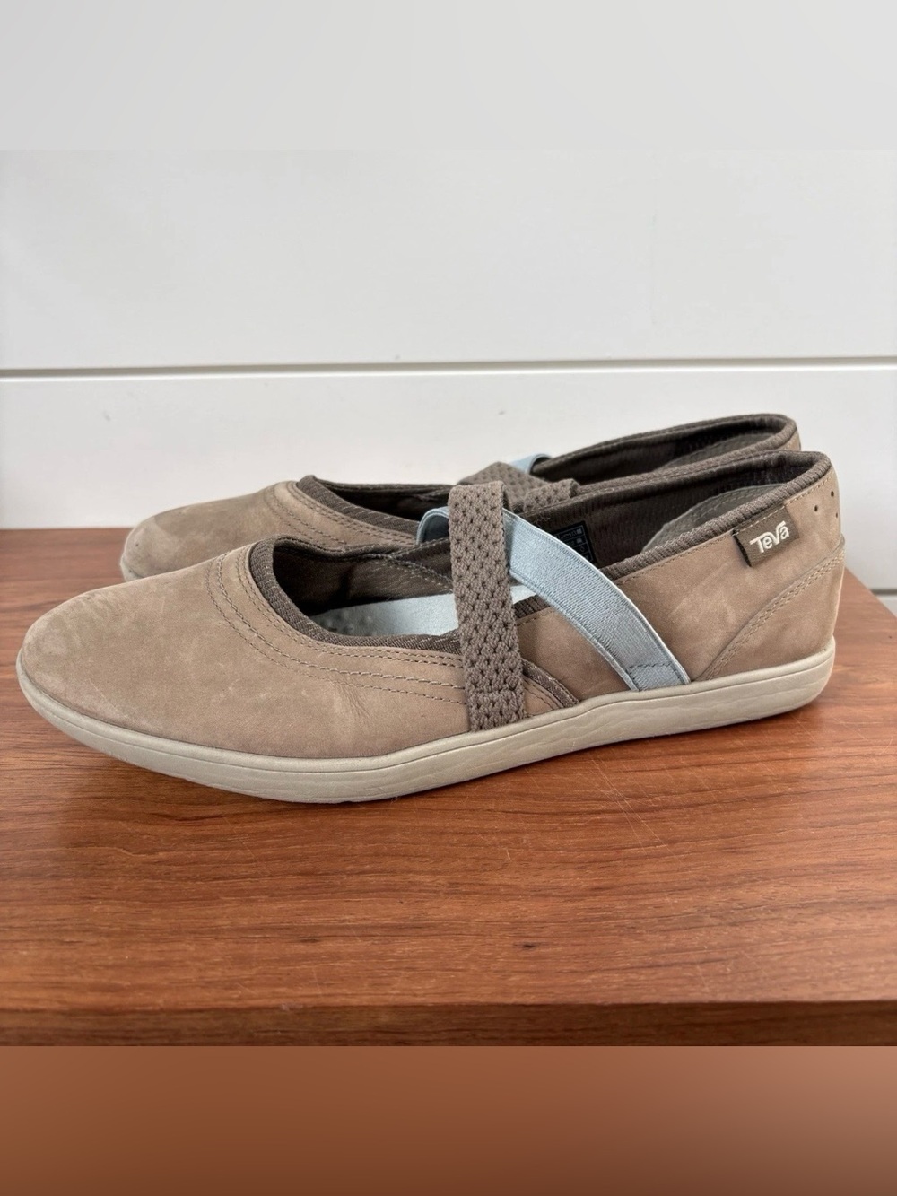Teva Hydro-Life Waterproof 9.5 Slip-On Women's Suede Ballet Leather Flats Shoes